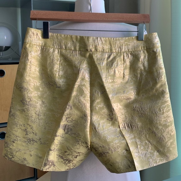 Leifsdottir Anthropologie Gold Brocade Shorts 4 6 - Picture 6 of 12